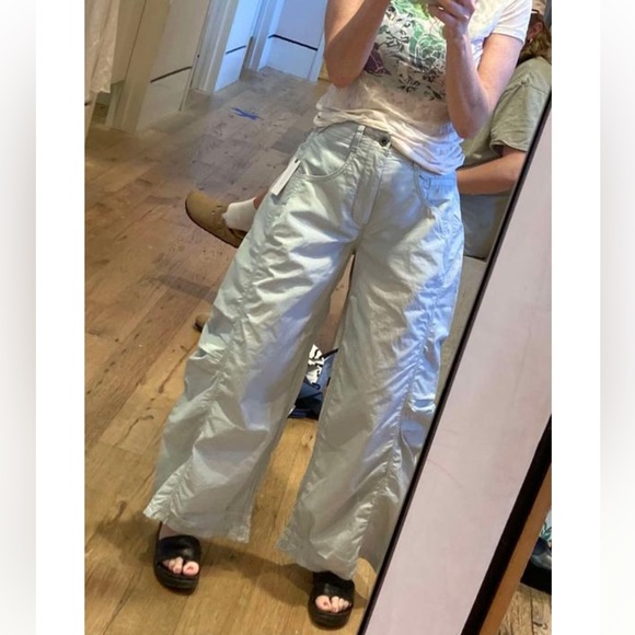 NWT Pilcro Parachute Curve Barrel Pants Sky Blue Anthropologie Size 24 - Picture 13 of 14